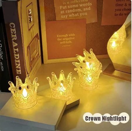 Crown Night Light, Home Decor Crown Nightlight, Decoration Ornament Wedding Romantic Candles Light Crown Night Light, Home Decor Crown Nightlight, Decoration Ornament Wedding Romantic Candles Light